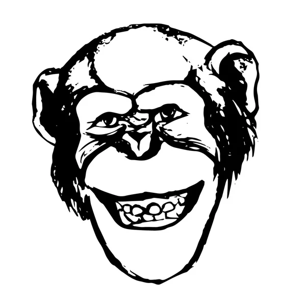 Chimpancé emoción sonrisa — Vector de stock