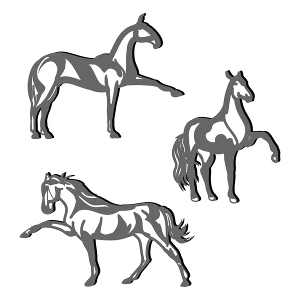 Cavalos de engomar (set) 1 —  Vetores de Stock