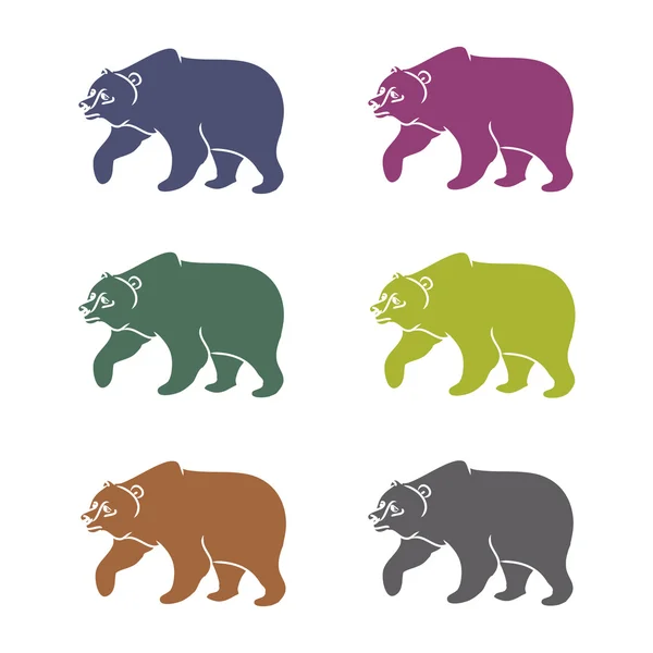 Oso pardo (set) 01 — Vector de stock