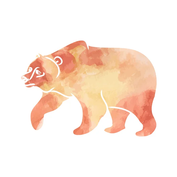 Brown bear watercolor 02 — Stock Vector