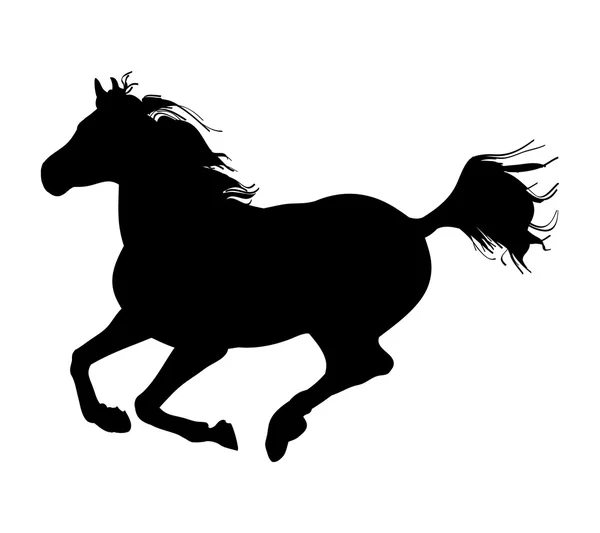 Der Galopp des Pferdes (Silhouette) — Stockvektor