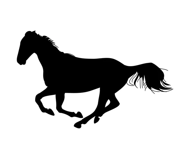 A vágta a ló 0 (sziluett) — Stock Vector