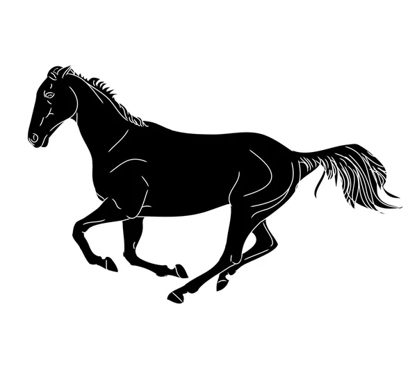 Der Galopp des Pferdes 0 (mono) — Stockvektor
