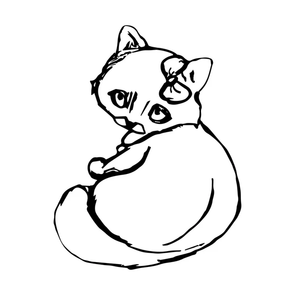 Cute kitty (grafische afbeelding) — Stockvector