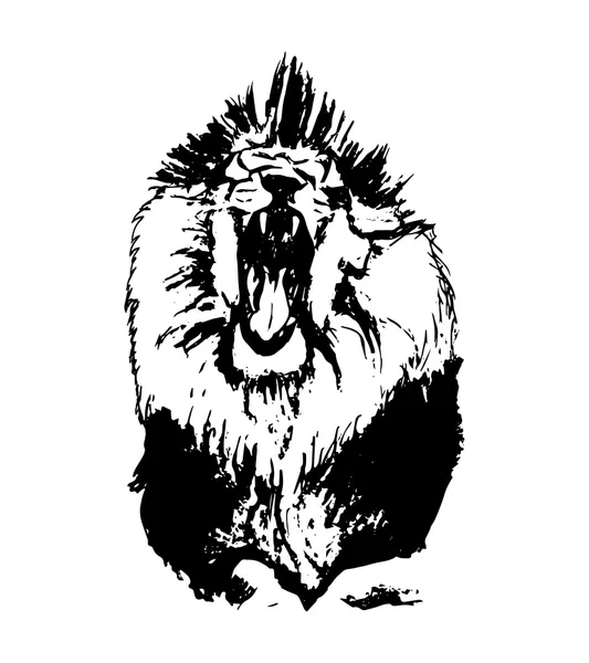 León con boca abierta — Archivo Imágenes Vectoriales