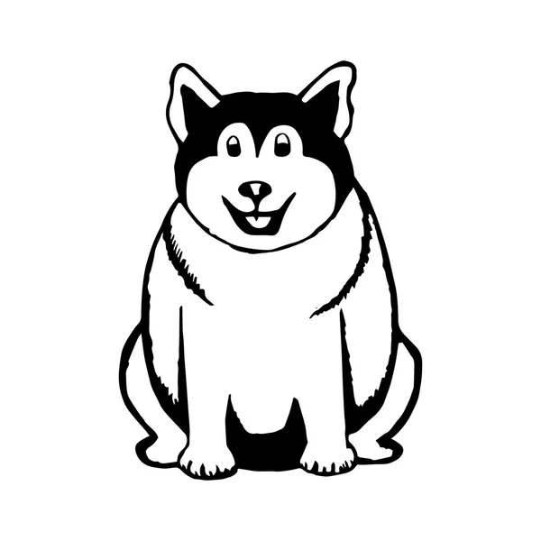 Chien drôle (husky) ) — Image vectorielle
