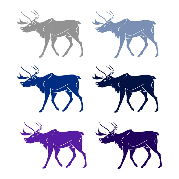灰色鹿 （轮廓） 组 — 图库矢量图片