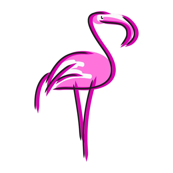 Rosa flamingos (linje) — Stock vektor