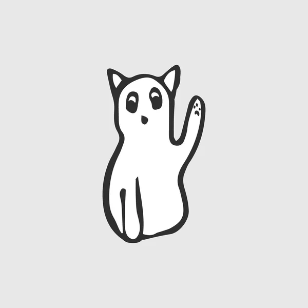 Kitten white funny 5 — Stock Vector