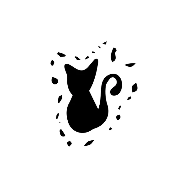 Gato negro daub — Vector de stock