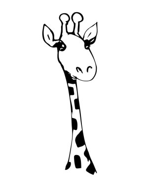 Uzun kirpik ile sevimli zürafa