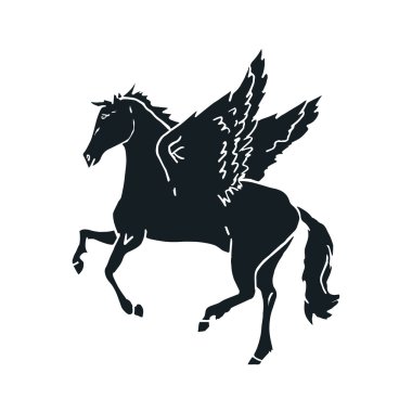 Pegasus beyaz zemin üzerine