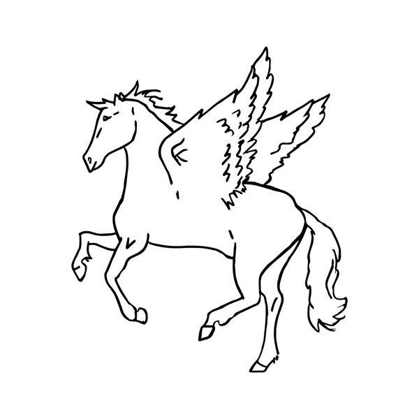 Pegasus auf weißem Hintergrund — Stockvektor