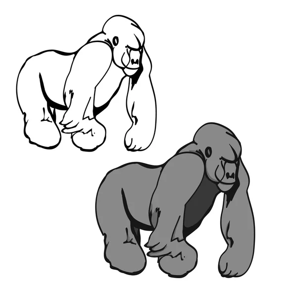 Berg gorilla overzicht — Stockvector