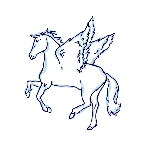 Pegasus auf weißem Hintergrund — Stockvektor