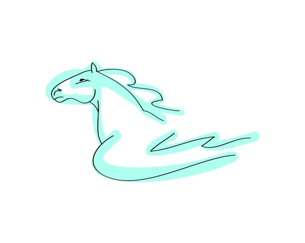 Pegasus embleem lijnen — Stockvector
