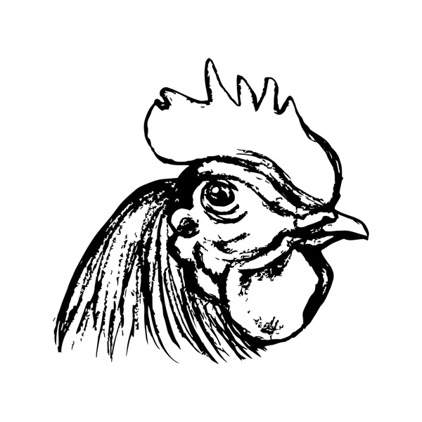 Kopf-Huhn-Grafik — Stockvektor