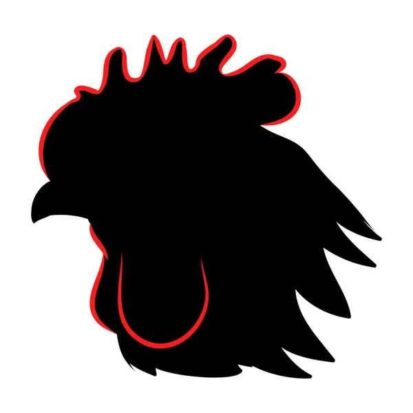 Silueta cabeza de gallo — Vector de stock