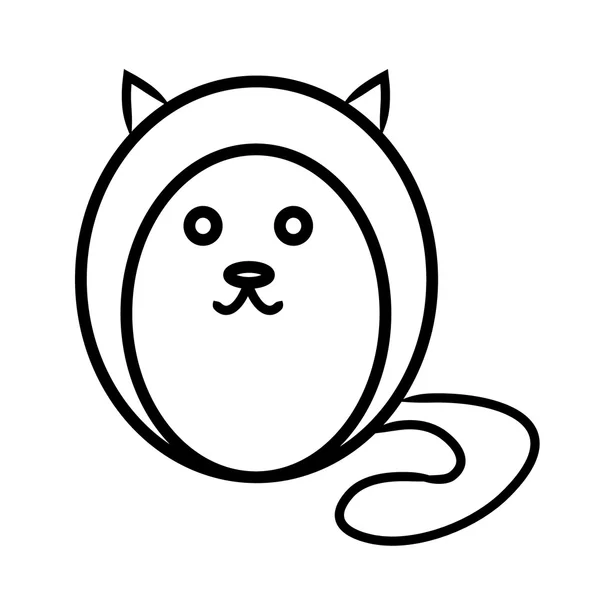 Round cat contour — Stock Vector