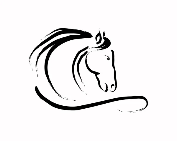 Líneas del logotipo del caballo — Archivo Imágenes Vectoriales