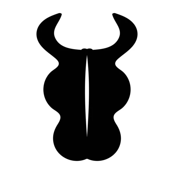 Logotipo Cabeza Toro Líneas Negras Simples Sobre Fondo Blanco Ilustración — Vector de stock