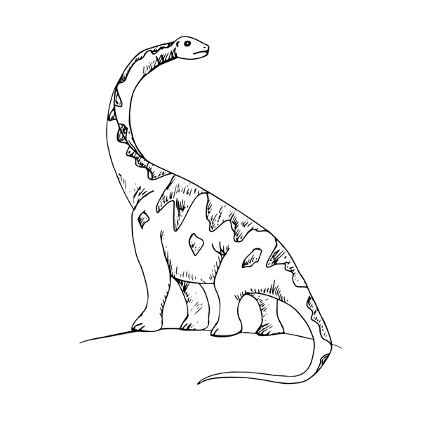 Большой динозавр с длинной шеей - фото — стоковый вектор