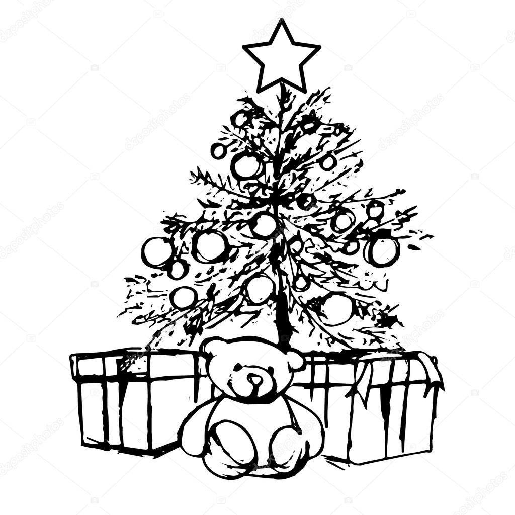 Niedźwiedź Pod Choinkę Grafika Wektorowa Milaendo 93871890