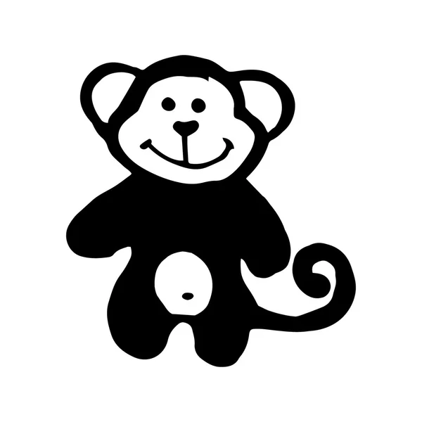 Caricatura de macaco preto —  Vetores de Stock