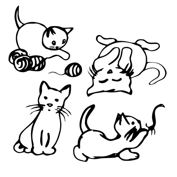 Gatinhos engraçados dos desenhos animados (conjunto ) —  Vetores de Stock