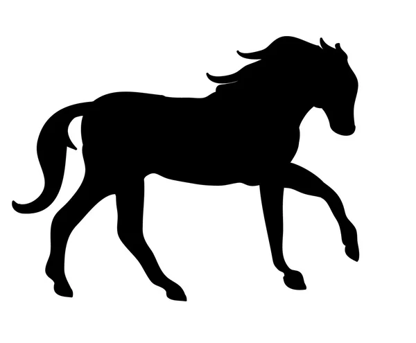 La silhouette d'un galop de chevaux (noir ) — Image vectorielle