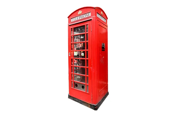 Isolerade telefonautomat med vit färgbakgrund — Stockfoto