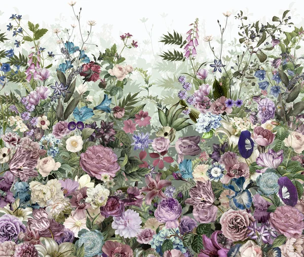Achtergrond Collage Van Bloemen — Stockfoto