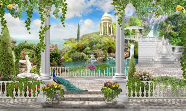 flowers in garden peacock