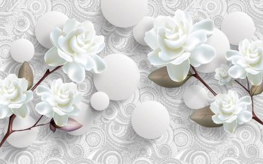 3D WALLPAPER tasarım çiçeği