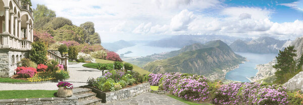 Настенные уличные цветы в саду