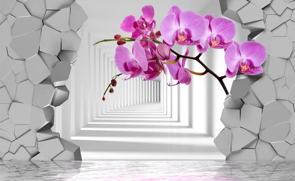 flowers background 3D illustration mural