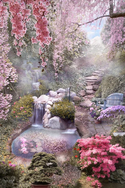 japanese garden in spring