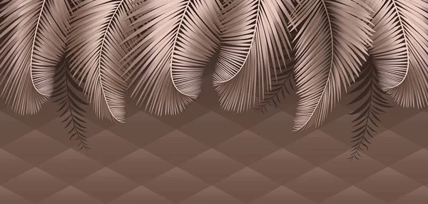 Palmblätter Tapete Wandbild Beige — Stockfoto