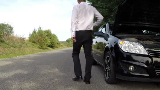 Businessman near car — Stock Video