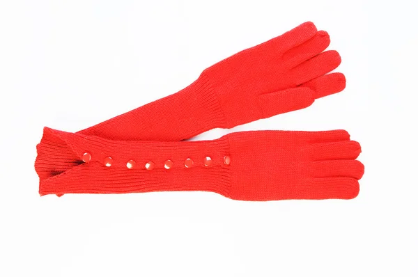 Guantes largos de punto rojo — Foto de Stock