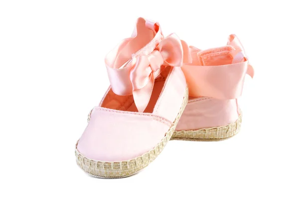 Baby girl shoes on white background — Stock Photo, Image