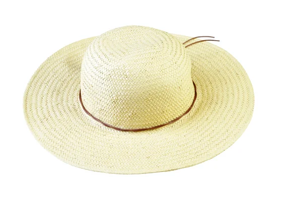 Sombrero de paja aislado sobre fondo blanco. — Foto de Stock