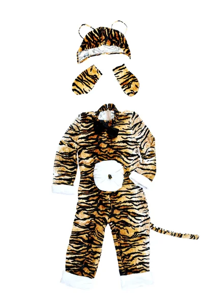 Тигриный костюм на белом фоне. Карнавальный костюм тигра . — стоковое фото