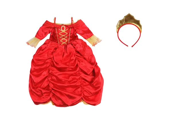 Robe petite princesse et couronne d'enfants pour un carnaval . — Photo