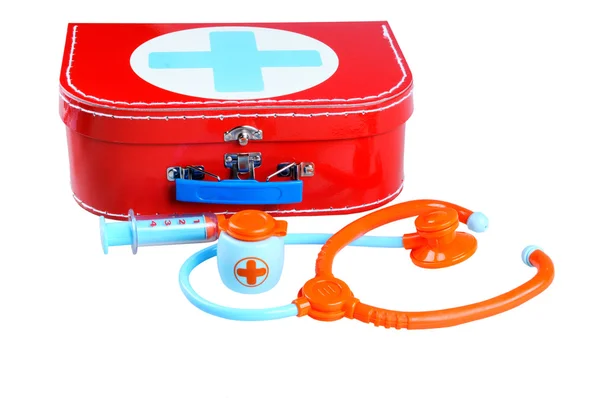 장난감-흰색 절연 응급 처치 키트 — 스톡 사진