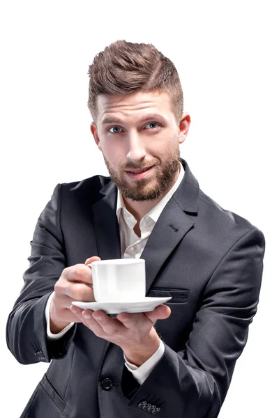 Retrato de homem elegante bonito em terno elegante — Fotografia de Stock