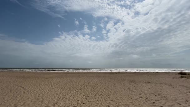El mar con olas en mal tiempo. No es un mar limpio después de una tormenta — Vídeos de Stock