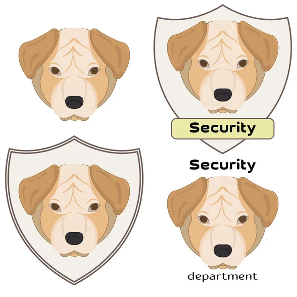 Vector illustration of a dog head on white background. Mastiff. Set of logo for security department. Security logo. — Stock Vector