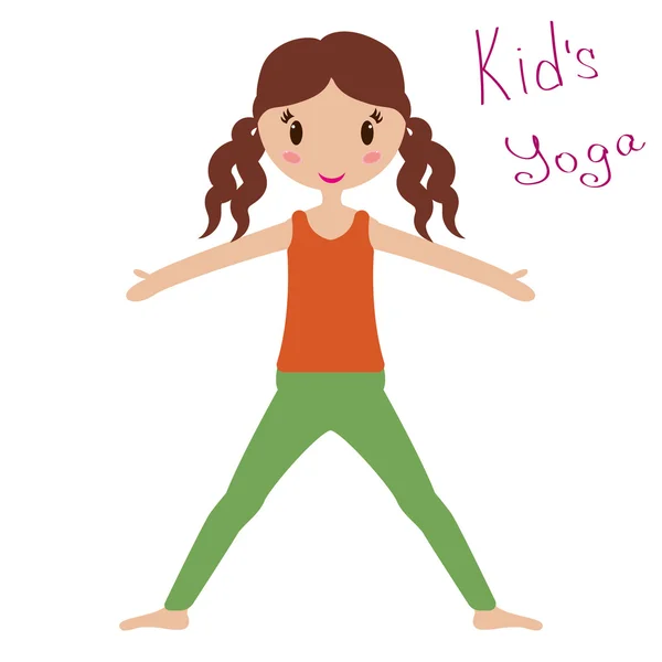 Yoga de niño. Educación física para niños. Gimnasia para niños. Ilustración vectorial . — Vector de stock