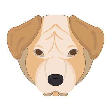 Dog Head'a beyaz arka plan üzerinde vektör Illustration. Sakız.